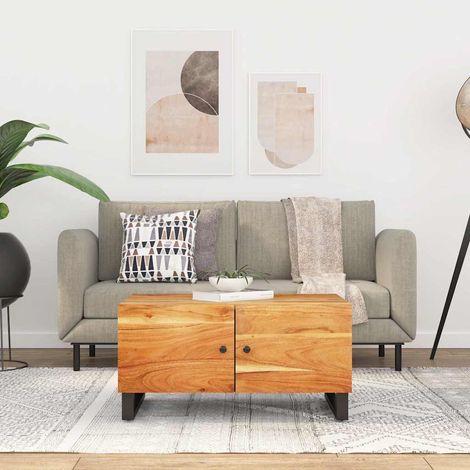 vidaXL Table basse 80x50x40 cm Bois d'acacia solide et d'ingénierie (1/5)