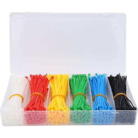 Kabelbinder, 900 Stück wiederverwendbare Nylon-Kabelbinder, tragbare Kabelbinder, mehrfarbig