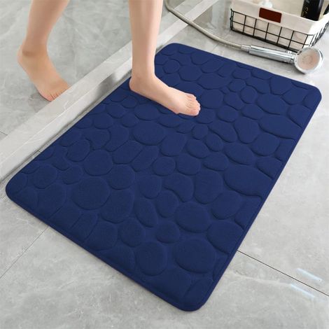 Tapis De Bain - Mousse Mémoire - Non Glissant - Absorbant - Lavable En Machine - Pour Salle De Bain Et Entrée - 80 x 50 cm - 1 Pièce (1/5)