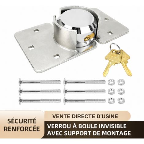 Cadenas rond palet haute sécurité avec base moraillon, clés et vis cylindre laiton 15 × 12 × 7 cm 2,281 kg – Livraison gratuite (1/5)