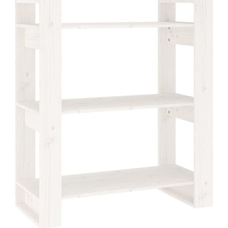 Maison Exclusive - Bücherregal/Raumteiler Weiß 80x35x91 cm Massiv