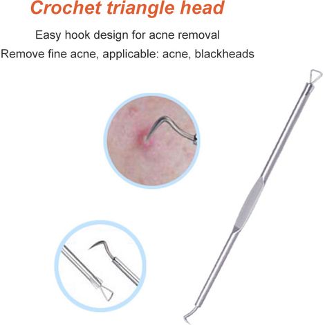 Kit d'Extraction de Comédons en Acier Inoxydable - 9 Pièces pour Soins de Peau Acné