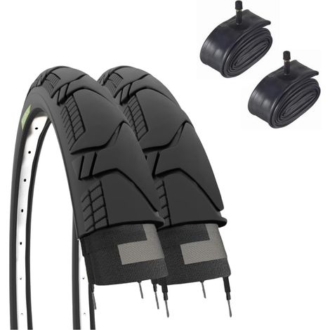 2 Copertoni 700x45C (29 x 1.75) + Camere Valvola America Pneumatici Demi Slick Gravel Adulto Trekking Mtb Ibrida