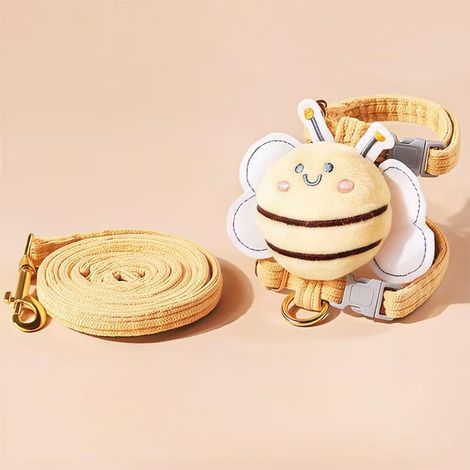 Ensemble harnais et laisse pour chat, harnais réglable à dégradé pour chaton, harnais anti-fugue avec laisse pour les promenades en extérieur (jaune vanille)