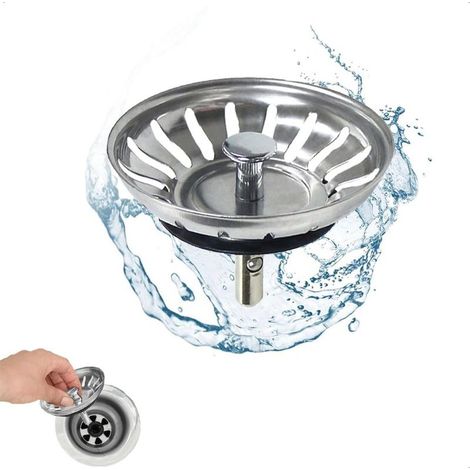 Universeller Küchenspülen-Abflussstopfen, 80 mm Edelstahl-Abflussstopfen mit Geruchsschutz, einfache und dauerhafte Installation für Spülbecken