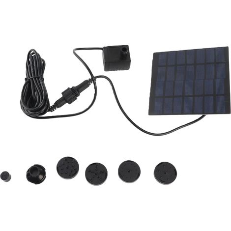Pompe solaire pour fontaine avec 4 buses de pulvérisation, fontaine pour bain d'oiseaux, fontaine pour piscine, cour, jardin extérieur, bassin (1/5)