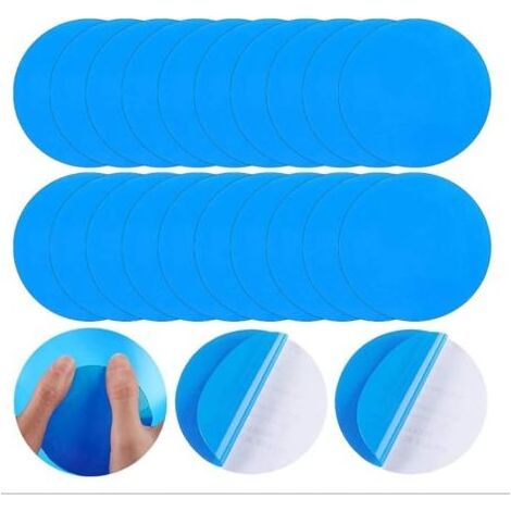 20 Pièces Patchs de Réparation Auto-Adhésifs PVC,Kit De Réparation De Patchs De Piscines,Patchs De Kayak Imperméables,Réparation Correctifs Auto-adhésives Rustine pour Piscines Gonflables (1/5)