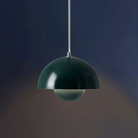 Lustre moderne, abat-jour en métal, suspension, pour cuisine, chambre, salon, salle à manger, lumière chaude 3000 K, vert (1/5)