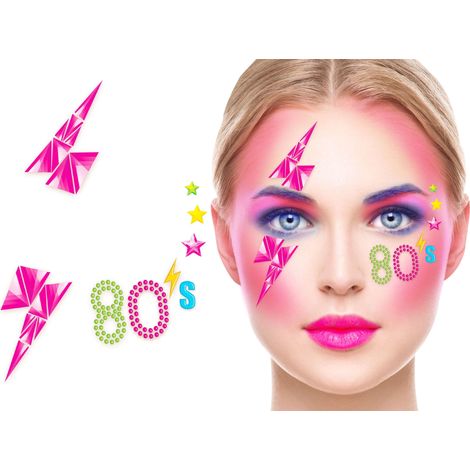 Autocollants Cristaux Décoration Visage Disco Années 80 (1/3)