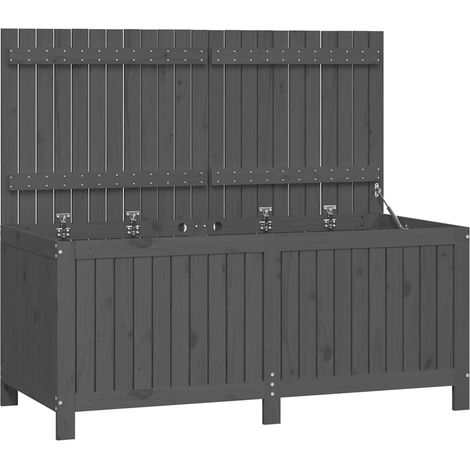 vidaXL Caja de almacenaje jardín madera de pino gris 147x68x64 cm (1/2)