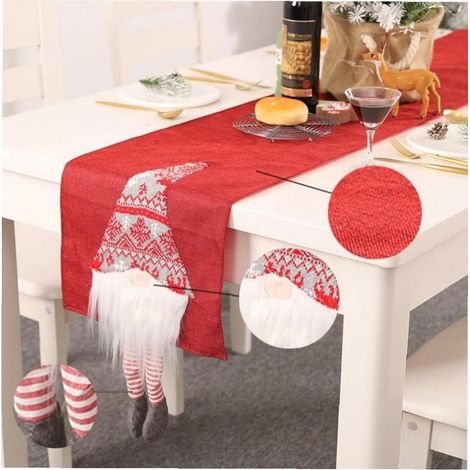 2pc Noël Noël Table Table Santa Claus Table Table Runner Décoratif Table Coureur Tapis Noël Décorations Noël (1/5)
