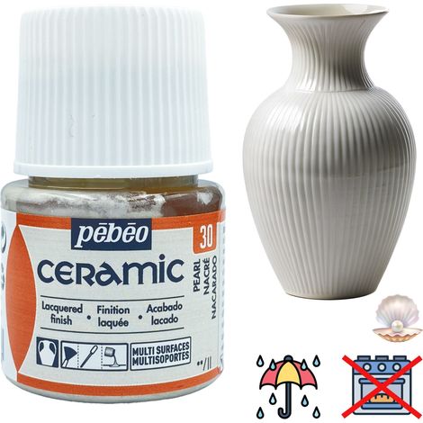 Peinture céramique à FROID, décoration décorative, résistante PEBEO 30 PERLE 45ml