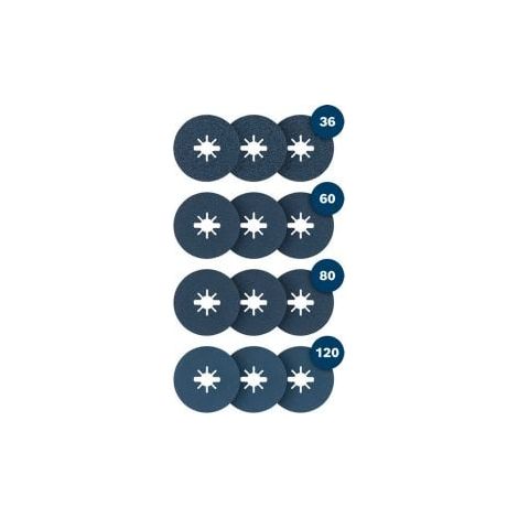Bosch PRO Disque abrasif à fibres X-Lock, 125 mm, K366080120, 12 pcs (1/5)