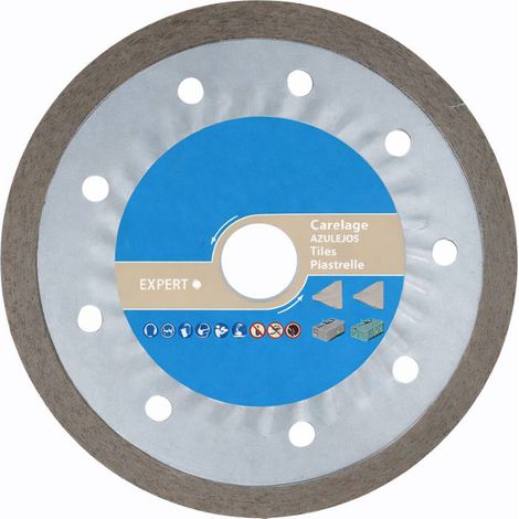 Disque Diamant Jante Continue D. 180 x Al. 30/25.4/22.23 x Ht. 7 x ép. 1.6 mm - Pour Faïence et Carrelage - Diamwood
