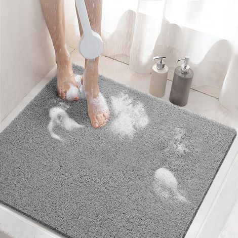 Alfombrilla de ducha antideslizante, 60x60cm Alfombrilla de baño antideslizante con desagüe, alfombrilla de baño de lufa de PVC suave para baño, secado rápido (1/5)