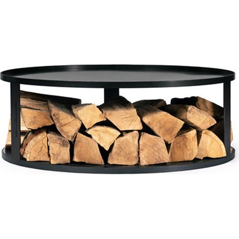 Barbecue Base per braciere rotondo con deposito di legna 102 cm