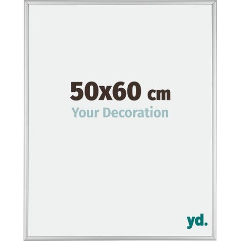 Your Decoration - 50x60 cm - Cadres Photos en Aluminium Avec Verre acrylique - Anti-Reflet - Excellente Qualité - Argent Mat - Cadre Decoration Murale - Kent.