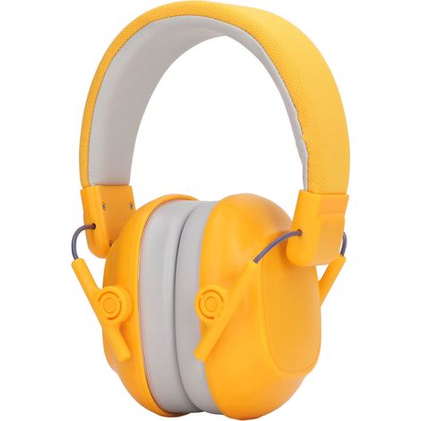 Casque antibruit jaune NRR 25 dB pliable, protection auditive et anti-bruit. (1/5)