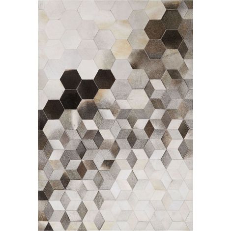 Teppich SASON Beige 160 x 230 cm Echtleder (1/5)