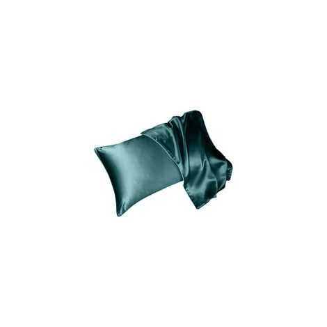 Taie d'oreiller en satin, taie d'oreiller unie (lot de 2), taie d'oreiller ultra douce, bleu lune (1/5)