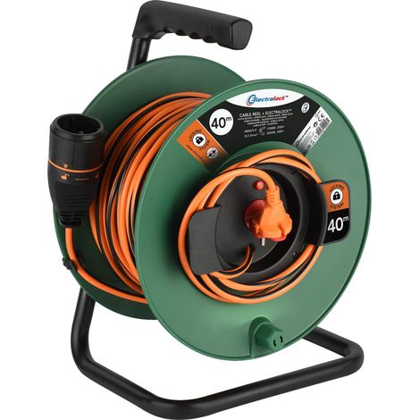 Electraline 49248 Avvolgicavo con Prolunga Elettrica da Giardino 40M 2x1.5mm con Presa Europea due poli Electralock (1/4)