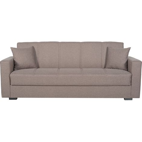 Arreditaly Divano Letto 3 Posti Con Contenitore Moderno Salvaspazio Con Meccanismo Click-Clack E Imbottitura A Molle Design Moderno Ideale Per Soggiorno Salotto Ufficio - Misura: 3.0 - Colore: Grigio (1/5)