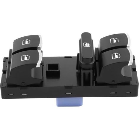 Qiilu Interrupteur de lève-vitre électrique Interrupteur de Fenêtre Alimentation Électrique pour CADDY MK3 GOLF MK5 MK6 JETTA (1/4)