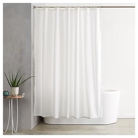 Rideau de douche en polyester 180 x 200 cm Blanc Salle de Bain