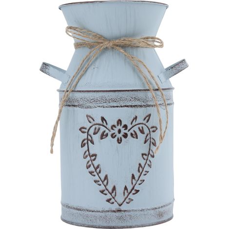 Vase Galvanisé Rustique Pichet à Fleurs Style Fermier pour Décoration de Maison et Mariage 10.5cm X 19Hcm (1/5)