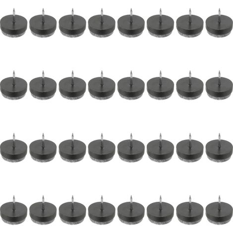 Pied de meuble 17mm Dia Patins Feutre Pied à clouer Chaise Table Anti-bruit Anti-rayures Anti-dérapant Noir 32Pcs (1/5)