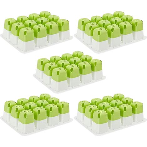 Wachstumstöpfe 5er-Set, Silikon-Wachstumsschalen, wiederverwendbare 12-Loch-Wachstumsplatte, Pflanzentöpfe, Zimmergewächshaus, Blumen-Wachstumsschale, Gartengeräte, 17,5 x 13,5 x 5,7 cm (1/5)