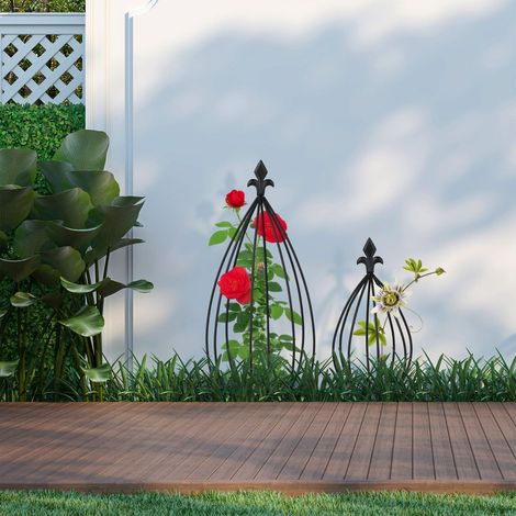 Set di 2 supporti per piante - supporto per rampicanti in metallo a forma di bulbo