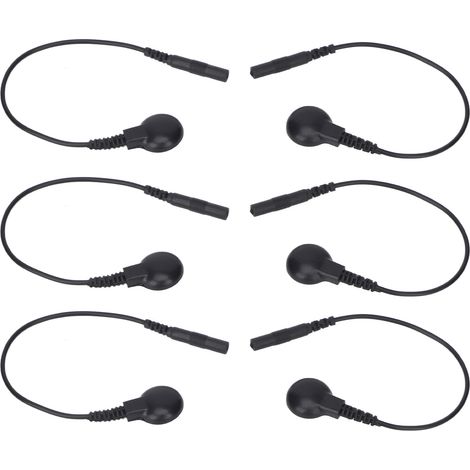 Lot de 20 électrodes courtes en cuivre, type bouton, pour appareil TENS, longueur 15 cm (5,9 pouces). (1/5)