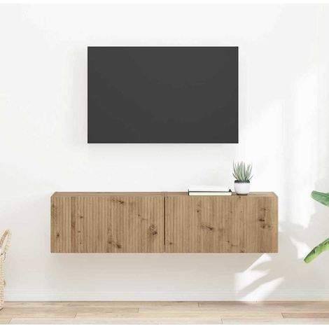 vidaXL Mobile TV da parete 2 pcs Rovere Artigianale Legno multistrato