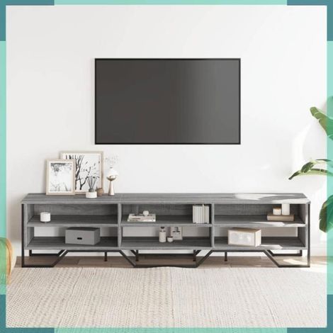 Meuble TV - 848577 - Sonoma gris - 180 x 34 x 41 cm - Bois d'ingénierie & métal (1/5)