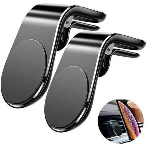 Support Téléphone Voiture Magnétique, 2 pièces Porte Telephone Socles Voiture Aimant Voiture sur Grille d'aération pour iPhone Samsung Huawei Xiaomi et la pluspart de Smartphone (1/5)