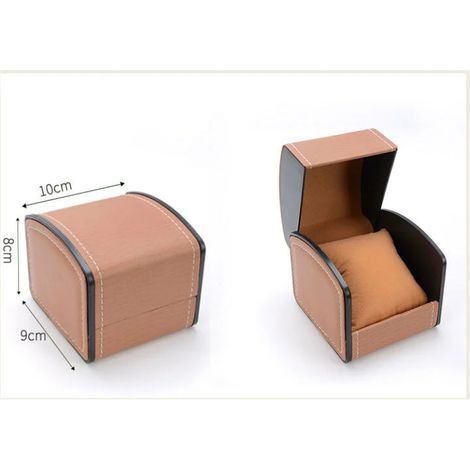 Boîte de rangement pour bijoux Boîte de rangement pour montre en cuir PU (marron) (1/4)