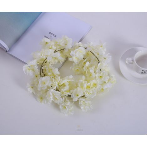 ZOLGINAH Lot de 4 Guirlandes de Fleurs de Cerisier Artificielles de 1,8 m en Soie à Suspendre pour la Maison, un Mariage, un Jardin, une Décoration Murale, une Fête-Blanc (1/5)