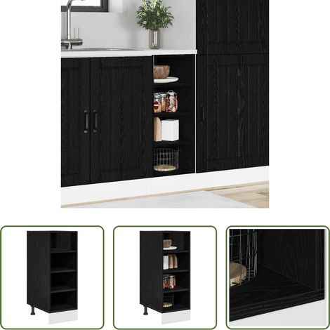 Holz Küchenmöbel - Küchenunterschrank Schwarz Eichen-Optik 30 x 44,5 x 81,5 cm (1/5)