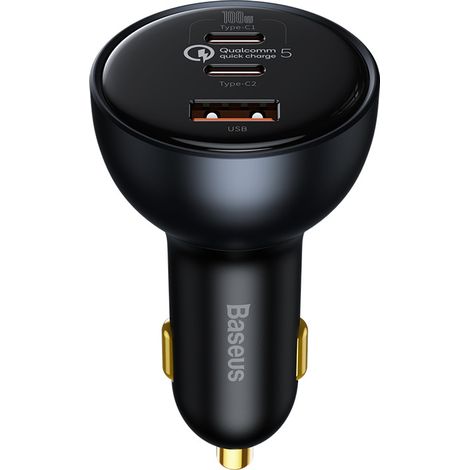 Allume Cigare USB C 160W Charge Rapide, QC5.0 PD3.0 PPS 100W + 30W + 30W Prise Allume Cigare, 3 Ports de Charge Rapide Simultanés Compatible avec MacBook iPad Samsung Tablet Laptop (1/5)