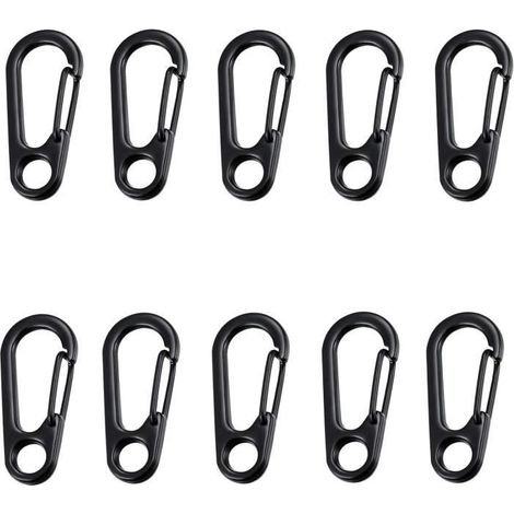 Mousqueton - Non spécifié - Mini Clip - 10pcs - Noir - Alliage - 15 kg de force de traction (1/4)