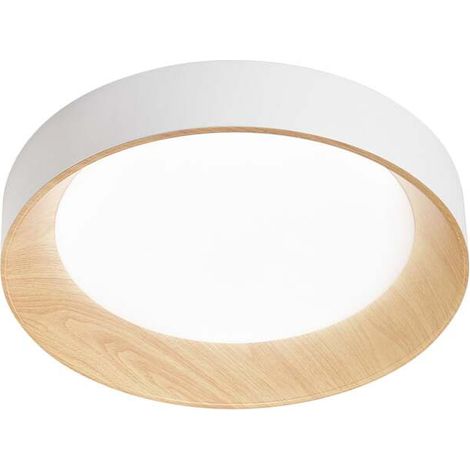 [GEBRAUCHT] B-Ware Luce Ambiente Design Deckenleuchte Lampe LED Arka weiß Holzoptik Eisen CCT 50 cm (1/2)