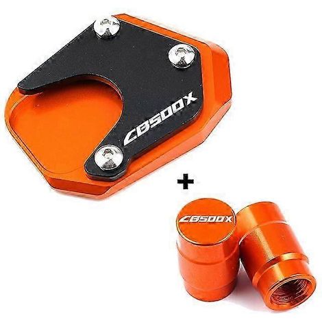 (Kit orange) Accessoires moto pour Honda CB500X CB 500 X CB 500X 2013-2022 2021 2020 : béquille latérale, coussinet et bouchons de valve. (1/5)