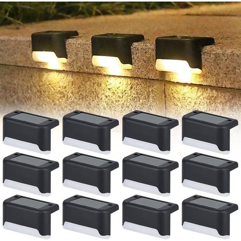 Lampe Solaire Extérieur, 12PCS Lampes Solaires d'extérieur pour Escalier, Lampe Exterieur Solaire, Imperméables Jardin Clôture Lampes Solaires, pour Terrasse, Jardin, Marches Et Escaliers (1/5)