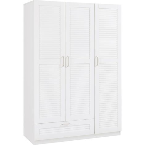 Mueble de dormitorio con estantes y 1 cajón fabricado en MDF 176 x 120 x 52 cm blanco 030008871 (1/5)