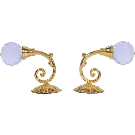 Lot de 2 embrasses Attaches rideaux Cordon pour rideaux Noue rideaux Alliage de zinc et cristal synthétique 6,5 x 4 cm Accessoires (1/5)
