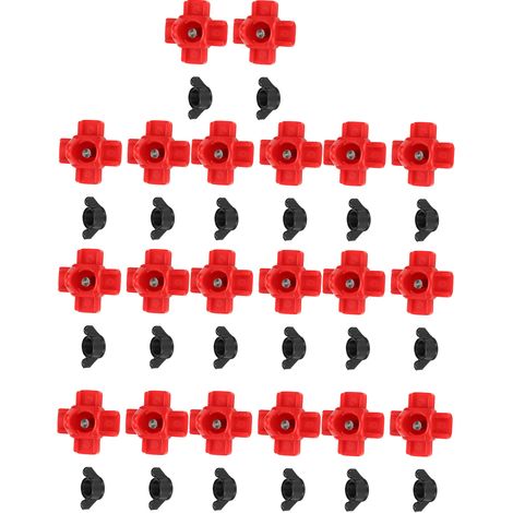 Packung mit 20 automatischen Tränken mit G1/8-Außengewindenippeln für Geflügel, mit schwarzen Schrauben. (1/5)