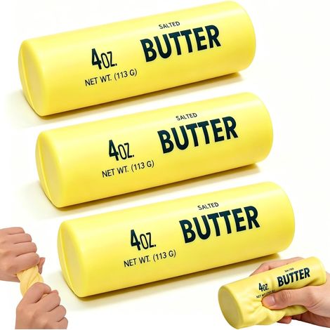 3-Piece Squishy Butter Set, Anti-Stress Butter Toys, Ideal for the Office, for Adults, Stress Relief and Decompression (1/5)