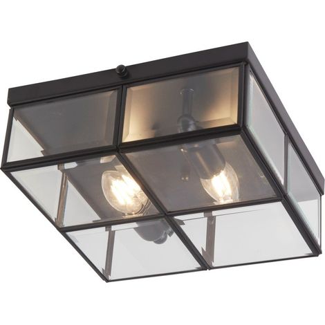Searchlight Flush - Semi-encastré à 2 ampoules noir mat, E14 (1/3)