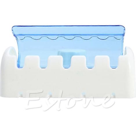 Support mural à ventouse pour brosses à dents avec couvercle anti-poussière (1/4)